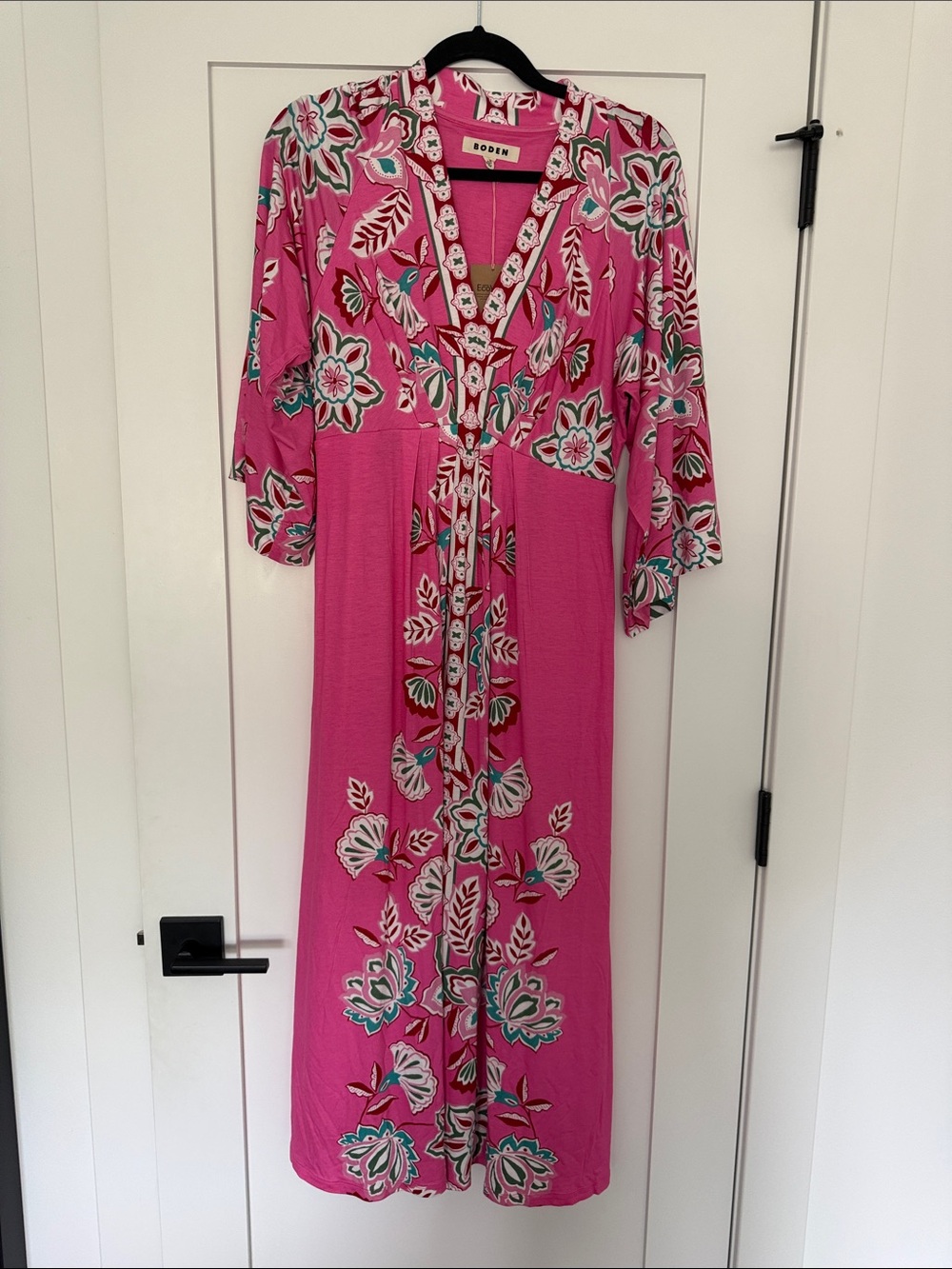 NWT Boden Pink Floral Kimono Maxi Dress